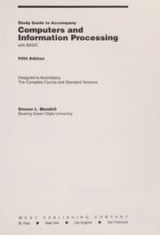 Tapa de Study guide to accompany Computers and information processing, with BASIC