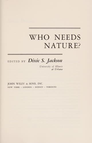 Tapa de Who needs nature?