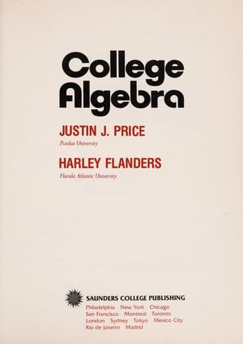 Tapa de College algebra
