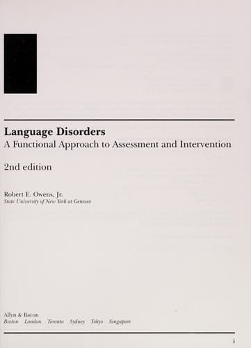 Tapa de Language disorders