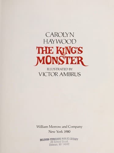 Tapa de The king's monster