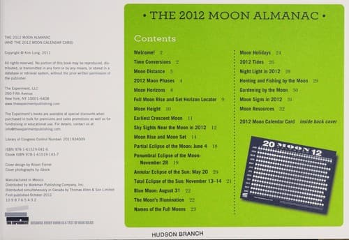Tapa de The 2012 moon almanac