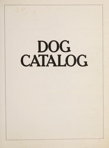Tapa de Dog catalog