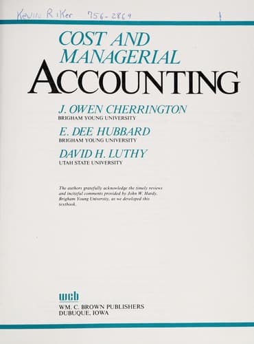 Tapa de Cost and managerial accounting