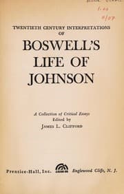 Tapa de Twentieth century interpretations of Boswell's Life of Johnson