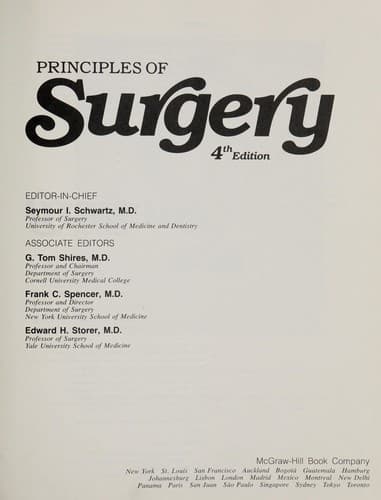 Tapa de Principles of surgery