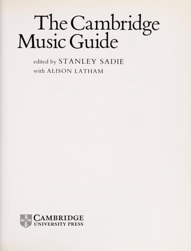 Tapa de The Cambridge music guide
