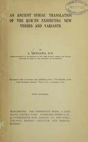 Tapa de An ancient Syriac translation of the Kur'ān exhibiting new verses and variants