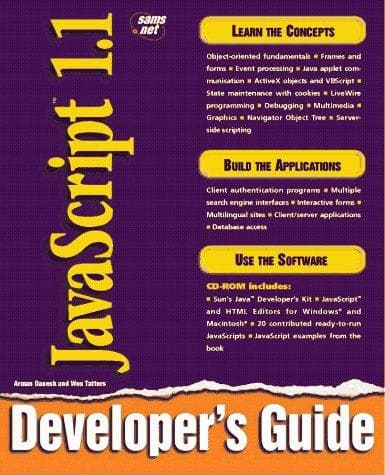 Tapa de JavaScript 1.1 developer's guide