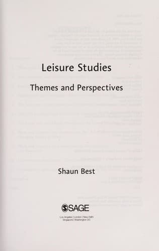 Tapa de Leisure studies
