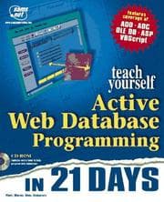 Tapa de Teach Yourself Active Web Database Programming in 21 Days