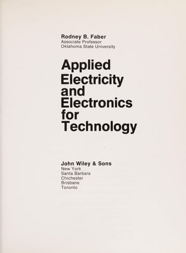 Tapa de Applied electricity and electronics for technology