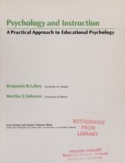 Tapa de Psychology and instruction