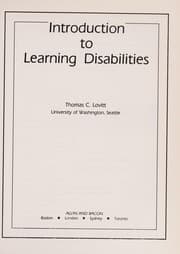 Tapa de Introduction to learning disabilities
