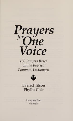 Tapa de Prayers for one voice