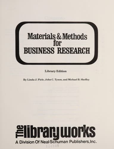 Tapa de Materials and methods for business research