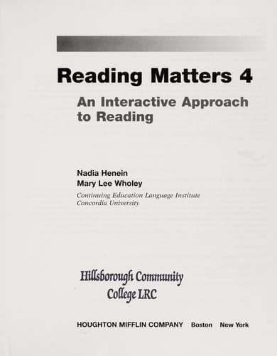 Tapa de Reading matters 4