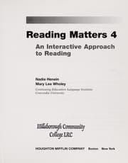 Tapa de Reading matters 4