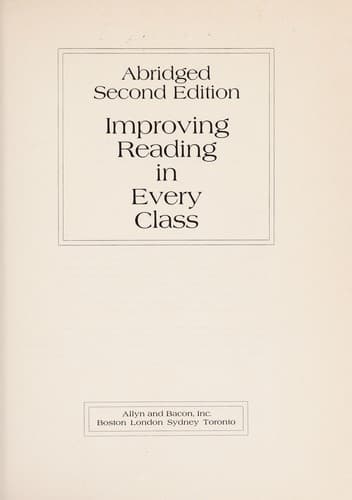 Tapa de Improving reading in every class