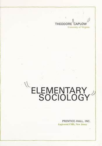 Tapa de Elementary sociology