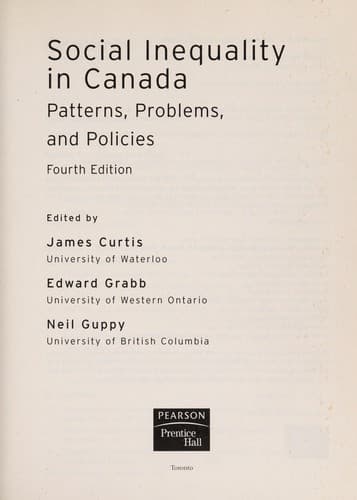 Tapa de Social inequality in Canada