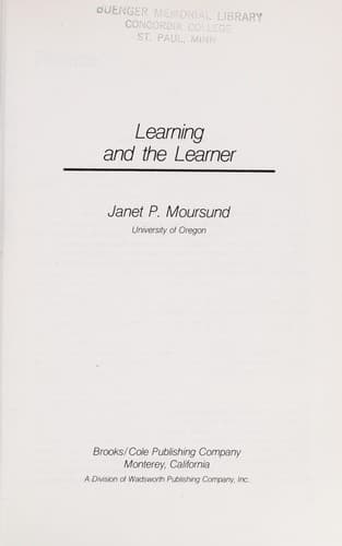 Tapa de Learning and the learner