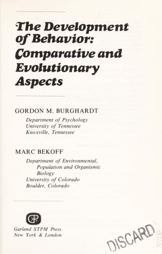 Tapa de The Development of behavior