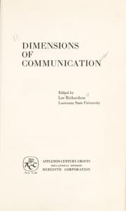 Tapa de Dimensions of communication