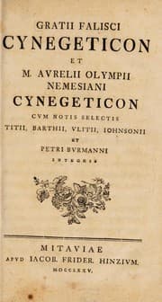 Tapa de Gratii Falisci Cynegeticon et M. Avrelii Olympii Nemesiani Cynegeticon