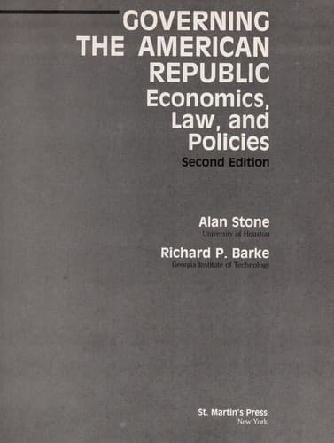 Tapa de Governing the American republic