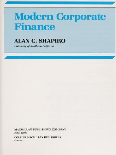 Tapa de Modern corporate finance