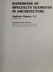 Tapa de Handbook of specialty elements in architecture