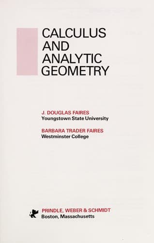Tapa de Calculus and analytic geometry