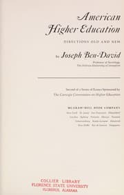 Tapa de American higher education: directions old and new