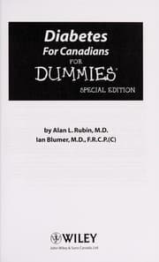 Tapa de Diabetes for canadians for dummies