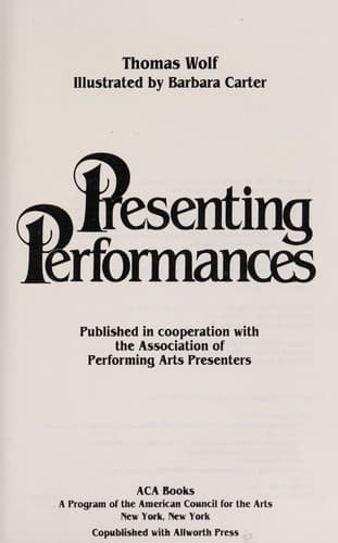 Tapa de Presenting performances