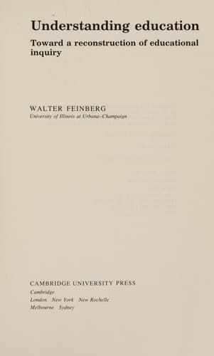 Tapa de Understanding education