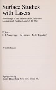 Tapa de Surface studies with lasers