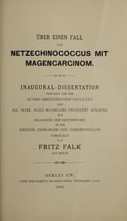Tapa de Über einen Fall von Netzechinococcus mit Magencarcinom