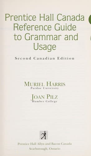 Tapa de Prentice Hall Canada reference guide to grammar and usage