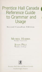 Tapa de Prentice Hall Canada reference guide to grammar and usage