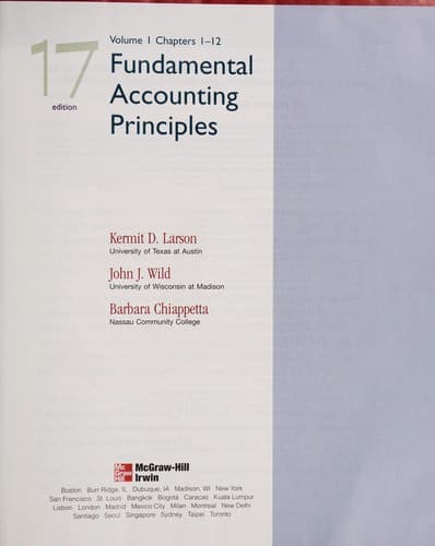 Tapa de Fundamental accounting principles