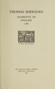 Tapa de Elements of English, 1786