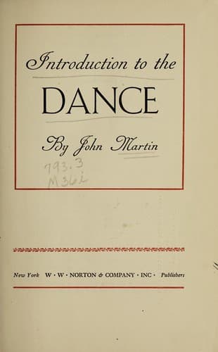 Tapa de Introduction to the dance