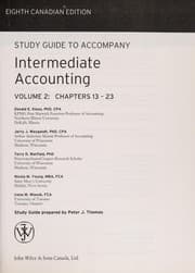 Tapa de Study guide to accompany Intermediate accounting, eighth Canadian edition, Donald E. Kieso ....