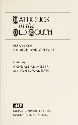 Tapa de Catholics in the Old South