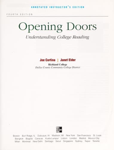 Tapa de Opening doors