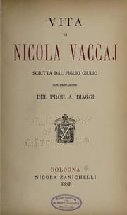Tapa de Vita di Nicola Vaccaj