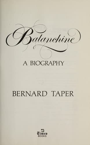 Tapa de Balanchine, a biography