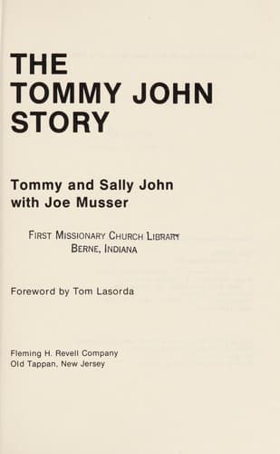 Tapa de The Tommy John story